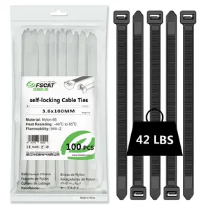 FSCAT High-Quality Nylon 66 Plastic Cable Ties 3.6*140mm Self-Locking Nylon Cable Ties Plastic Multifunctional Zip Ties