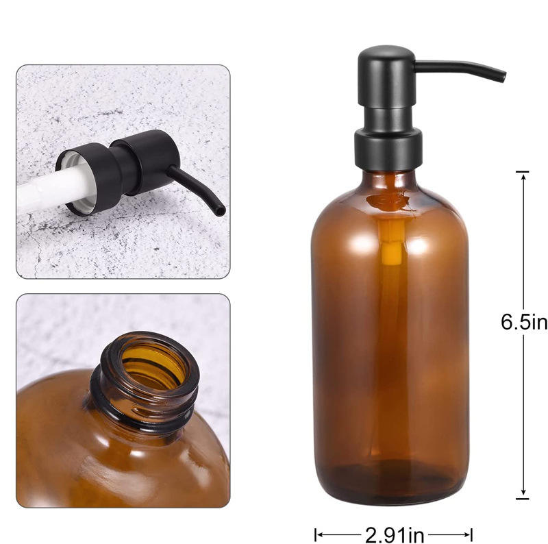 ขวดสีเหลืองอำพัน + ปั๊มสแตนเลส