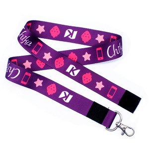 Cordon de cou amovible pour téléphone portable, style long, large bande en polyester, motif personnalisé, lanière à crochet unisexe - Product Image 1