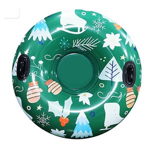 Winter Outdoor Sports Fun Customized Kids Inflatable Christmas Pattern Snow <strong>Sled</strong> Tube Ski Circle <strong>Sleigh</strong> - Product Image 2