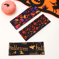 Bando olahraga kepala tengkorak Halloween, ikat rambut lari luar ruangan menyerap kelembapan katun kanvas