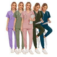Ensembles de jogging respirants unisexes sur mesure pour hôpitaux, blouses chirurgicales infroissables en tissu peigné élasthanne à élasticité avancée 2025