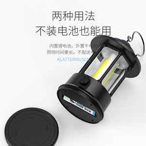 โคมไฟตั้งแคมป์ LED แบบย้อนยุค ลายฉลามยิ้ม ชาร์จไฟได้ พกพาสะดวก ใช้แขวนได้ เหมาะสำหรับเต็นท์กลางแจ้ง - Product Image 1