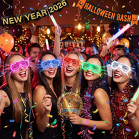 Lunettes LED Lumineuses Fluorescentes Clignotantes pour la Saint-Valentin, le Nouvel An, Thanksgiving, les Fêtes de Remise de Diplôme - Étanches et Fonctionnant sur Batterie