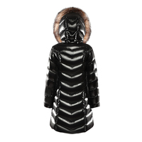Manteau long d'hiver imperméable en duvet d'oie pour femme, taille plus, avec personnalisation du logo et capuche en fourrure amovible