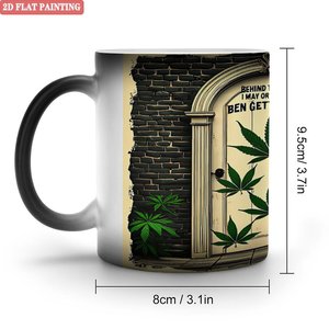 Frosted Black <b>Ceramic</b> Mug 11oz Heat Sensitive Color Changing Magic Drinking <b>Cup</b> - Product Image 1