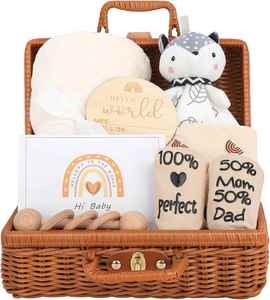 Regalos Perfectos para Bebés Recién Nacidos 2024, para Niñas y Niños, Canasta de Regalos Neutral para Bebés, Canasta de Regalos de Lujo Personalizada al por Mayor para Baby Shower - Product Image 1