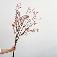 Kunstmatige kleine bessen lange tak, enkelvoudige steel bergretour, fruitrank, accessoires voor bloemstukken, bloemendecoratie