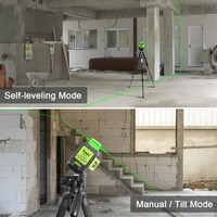 Niveau laser rotatif multi-lignes 12 lignes Pro Huepar Allemagne Osram B03CG & étui rigide & mode impulsion extérieur & faisceau vert 3D