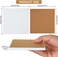 Sous-verre carré en céramique pour sublimation, motif marbre, avec support en liège, vierge imprimable, pour la maison et la voiture, compatible presse à chaud, vente en gros usine