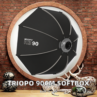 Triopo K3 Boîte à lumière octogonale 90 cm avec monture Bowens, diffuseur de flash et grille nid d'abeille, portable pour studio et photographie en extérieur