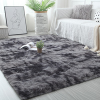 Karpet Kamar Tidur Motif Tie-dye Bahan PV Plush, Keset Ruang Tamu/Samping Tempat Tidur untuk Rumah, Promo Hot Sale
