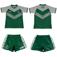 Seragam Rugby Maori Kustom FQ, Jersey Rugby Cetak Sublimasi Set Lengkap untuk Pria, Jersey Rugby Kustom AU NZ, Celana Pendek Seragam Tim
