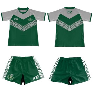 Seragam Rugby Maori Kustom FQ, Jersey Rugby Cetak Sublimasi Set Lengkap untuk Pria, Jersey Rugby Kustom AU NZ, Celana Pendek Seragam Tim - Product Image 3