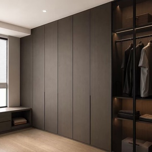 BALOM Matte Grey Modern Bedroom Built-in Closet Wood Soft Close Modular Custom OEM Factory Direct - Product Image 3