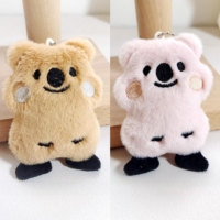Porte-clés en peluche Kawaii Quokka, animal en peluche souriant et doux, breloque de sac pour filles, cadeau d'anniversaire, accessoires mignons pour sac à dos, poupée