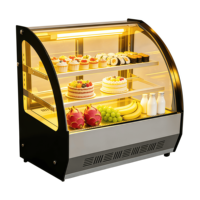 Vitrine réfrigérée professionnelle pour pâtisseries avec verre plat, réfrigérateur de présentation pour boulangerie, idéal pour les salons de thé Boba commerciaux