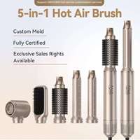 Sèche-cheveux 5-en-1 professionnel multi-styles 1000W, brosse à air chaud ionique, lisseur volumateur anti-frisottis pour salon de coiffure