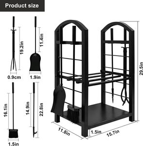 Porte-bûches moderne en métal de haute qualité, avec revêtement en poudre, couleur personnalisable, pour usage extérieur/intérieur, emballage pour envoi postal - Product Image 2