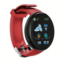 Nouvelle montre connectée D18S 2021 compatible Android et iOS, écran tactile coloré, boîtier en acier, bracelet en silicone, podomètre, chronomètre de fitness