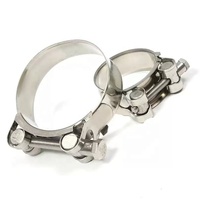 Collier de serrage robuste à vis en T poli, simple vis, en acier inoxydable 304, réglable pour échappement de turbocompresseur, métrique