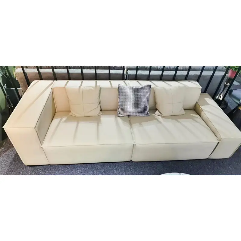 Modern Design Long Sofa Bed Three Seaters Rattan Sofa