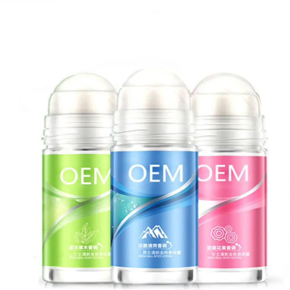 30ml/50ml/60ml/75ml di liquido roll on deodorante senza alluminio