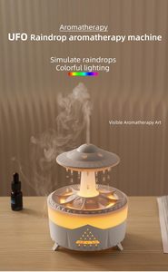 Humidificateur <span class=keywords><strong>nuage</strong></span> de <span class=keywords><strong>pluie</strong></span> électrique 350ml expédition rapide maison H20 UFO diffuseur de goutte d'eau en plastique à distance pour usage domestique - Product Image 3