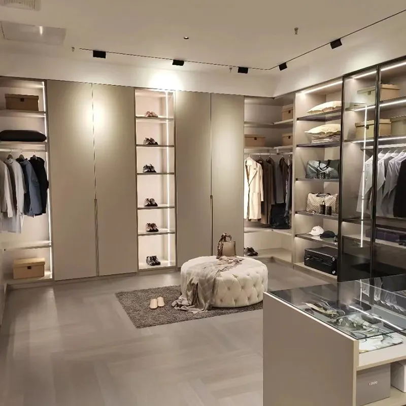 Top quality New Modern Home Customized Wardrobe Design for Dressing Room Walk in Closet
