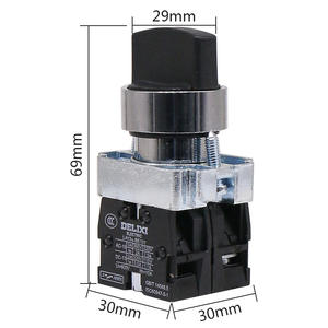 Interrupteur rotatif à réinitialisation automatique Delixi 22 mm en métal LAY5 avec verrouillage automatique BD21 et BD33 Max. Tension 220V/12V - Product Image 2