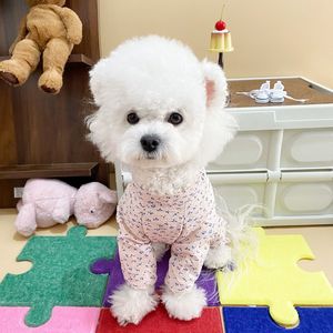 Floral Print Dog Clothes For Bichon Frise Teddy <b>Bear</b> Polyester Cute Dress Pet Outfit - Product Image 1