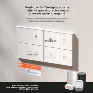 Interruptor Inteligente Zigbee Tuya con Temporizador, Control por Voz y Aplicación, Gris Mate, Vidrio AG, AC110-250V 10A, para el Hogar - Product Image 4