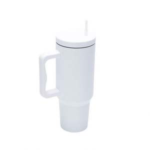 Vasos para beber de 40OZ con asa y pajita, taza de sublimación al vacío de acero inoxidable con logotipo personalizado de gran tamaño - Product Image 4