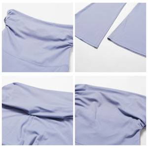 Leggings de yoga évasés pour femmes, taille haute, légers, avec logo personnalisé et taille repliable, pour l'entraînement - Product Image 3