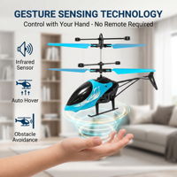 Helicóptero RC con Sensor de Gestos, Helicóptero de Control Remoto para Niños, Juguete de Avión