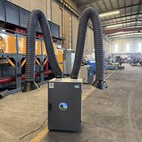 Nouvelle machine d'extraction de fumée industrielle portable à double bras pour la soudure, traitement de filtration des fumées multi-stations