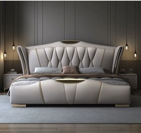 Lit rembourré de luxe de haute qualité pour chambre à coucher, avec rangement, en cuir confortable et souple, disponible en tailles Queen et King pour chambre adulte