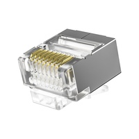 Conector Modular RJ45 8P8C Chapado en Oro de Alta Calidad de 50U, Conector de Cabeza de Cristal para Red Ethernet Cat5e Cat5 Cat6