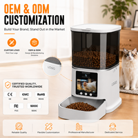 Distributeur automatique de nourriture pour animaux de compagnie intelligent 5L avec caméra rotative à 355 degrés, interaction bidirectionnelle, bouteille en acier inoxydable, charge automatique, pour chats