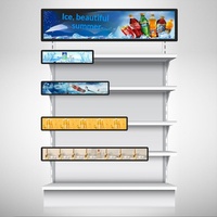 Promotion de produit : Écran LED étiré 24 pouces sans fonction tactile, USB, pour publicité sur étagère, vente en gros