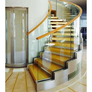 ロビー使用屋内自立型湾曲階段/階段レール足場はしご木製階段 - Product Image 4