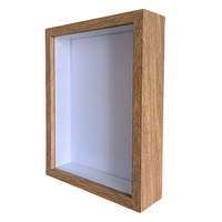 Bingkai Kotak Bayangan 3D Dalam dari MDF Walnut 10 inci 9x9 inci 8x8 inci dengan Plexiglass Hitam Putih, Potongan Presisi, Logo Kustom, Modis, Modern, dan Tahan Lama
