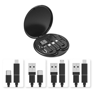 Kit <span class=keywords><strong>de</strong></span> <span class=keywords><strong>rangement</strong></span> pour câbles <span class=keywords><strong>de</strong></span> données 6-en-1 rond et portable multifonction Type-C USB pour une charge rapide (modèle 2026) - Product Image 2