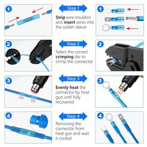 Terminales de Anillo para Ingeniería Química, Conectores de Crimpado de 4-8 mm, 10-22 AWG, Impermeables, Termocontraíbles, para Cableado Eléctrico - Product Image 1