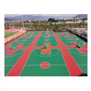 Özelleştirilmiş silikon PU spor mahkeme dış esnekliği basketbol/voleybol/Badminton/tenis kortları zemin