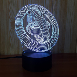 3D Luce di Notte Stella a Tre Cerchio 3D <span class=keywords><strong>Lampada</strong></span> per Camera Regalo Decorativo - Product Image 4