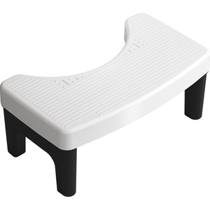Taburete para inodoro, reposapiés antideslizante de plástico para baño, azul nórdico, blanco perla, gris simple - Product Image 3