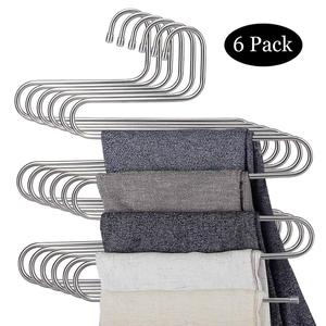 S-forma de <span class=keywords><strong>ropa</strong></span> de acero inoxidable perchas pantalones vaqueros bufanda ahorro de espacio perchas organizador de armario - Product Image 1