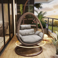 Fauteuil suspendu œuf en rotin tressé moderne pour jardin, villa, cour ou parc