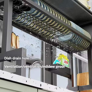 Estante de almacenamiento de cocina de Metal multifuncional, organizador de fregadero de alta eficiencia, escurridor de platos, estantes de <span class=keywords><strong>armario</strong></span> - Product Image 3